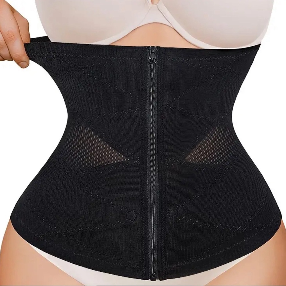 RF Breathable Zip Up Waist Trainer Compression Wrap Cincher and Shapewear